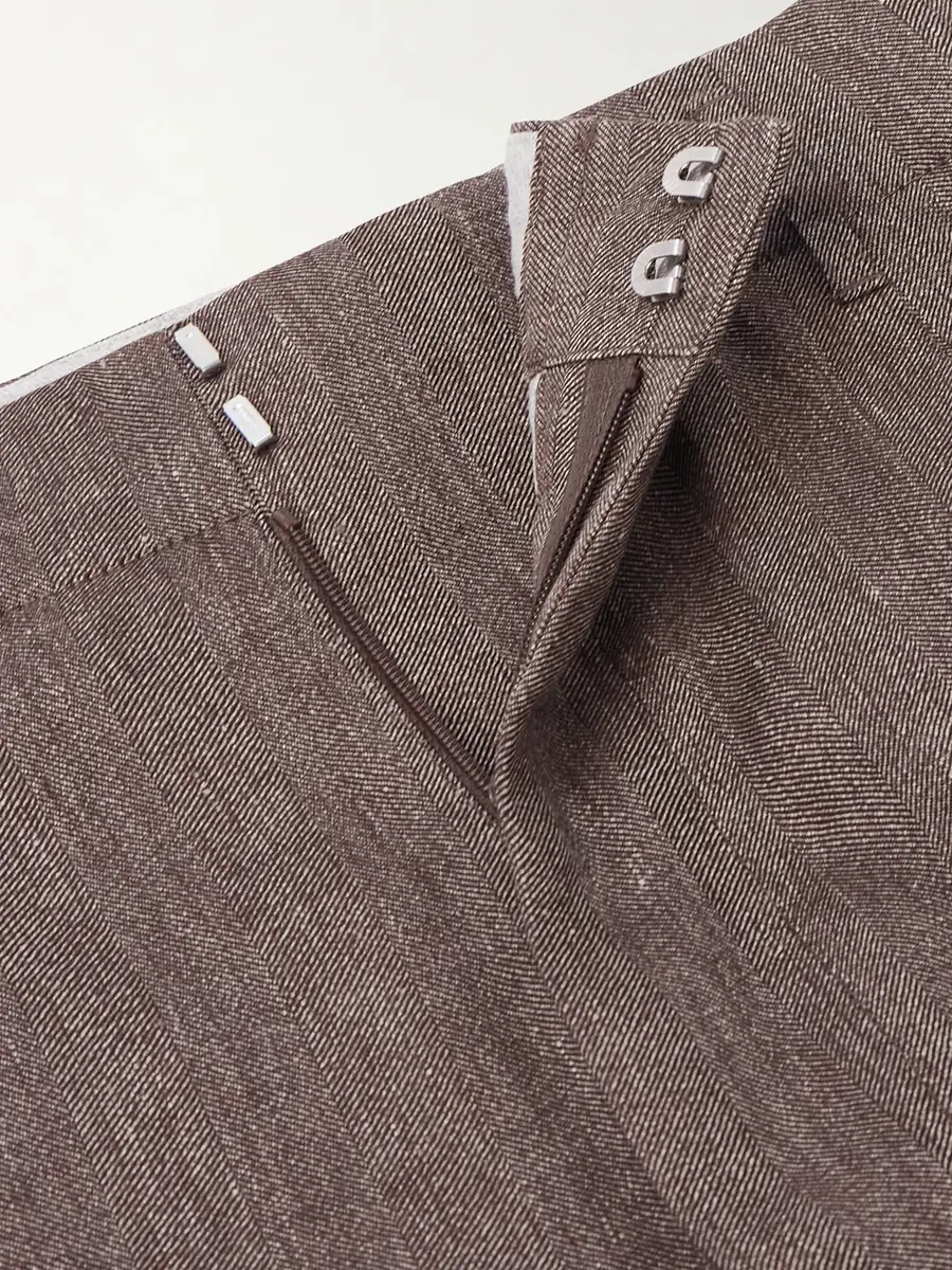 Brunello Cucinelli Straight-Leg Pleated Linen and Wool-Blend Suit Trousers - Men | Thumbnail 6 Brunello Cucinelli Straight-Leg Pleated Linen and Wool-Blend Suit Trousers - Men | Thumbnail 6