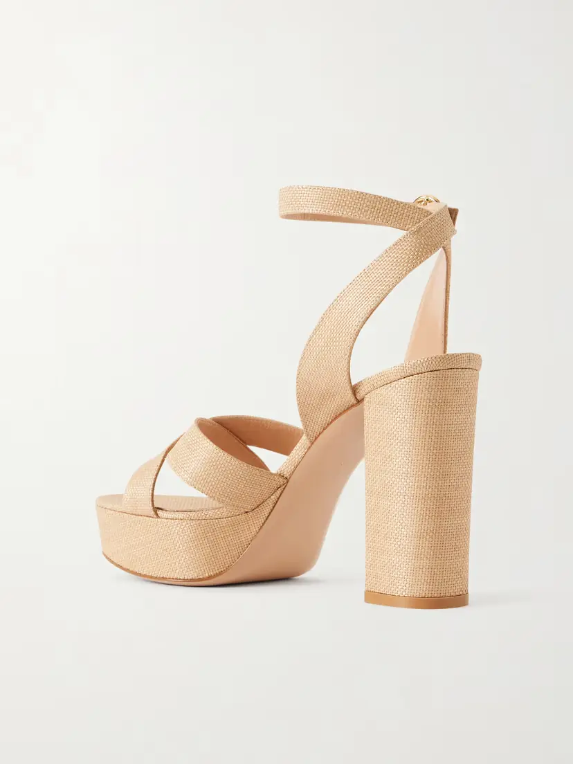 Gianvito Rossi Sabrina Haiti 70 Raffia Platform Sandals | Thumbnail 3 Gianvito Rossi Sabrina Haiti 70 Raffia Platform Sandals | Thumbnail 3