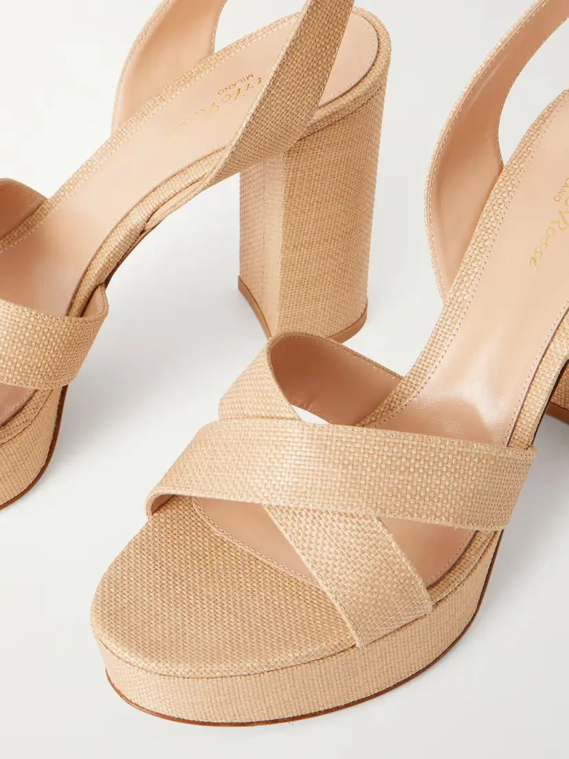 Gianvito Rossi Sabrina Haiti 70 Raffia Platform Sandals | Thumbnail 5 Gianvito Rossi Sabrina Haiti 70 Raffia Platform Sandals | Thumbnail 5