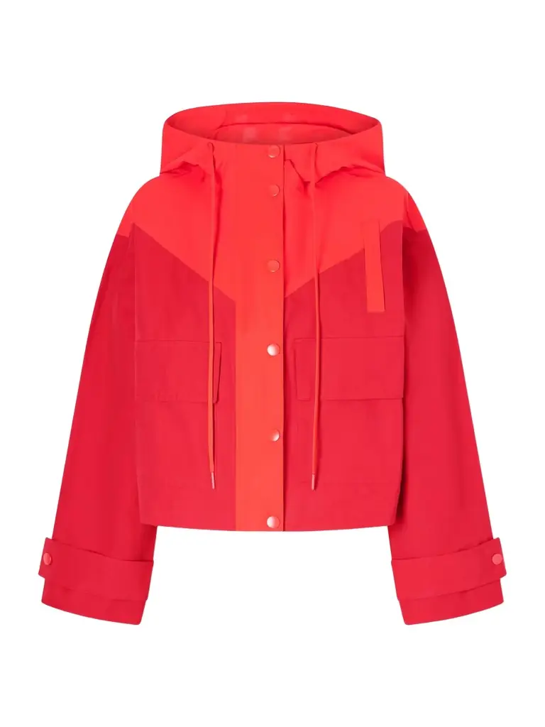 Staud Alta Hooded Two-tone Cotton-blend Jacket | Image 1 Staud Alta Hooded Two-tone Cotton-blend Jacket | Image 1