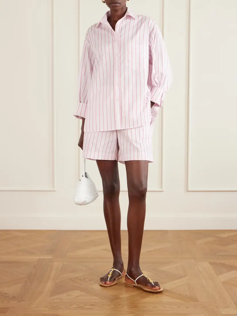 Faithfull Angelo Striped Cotton-poplin Shorts | Thumbnail 2