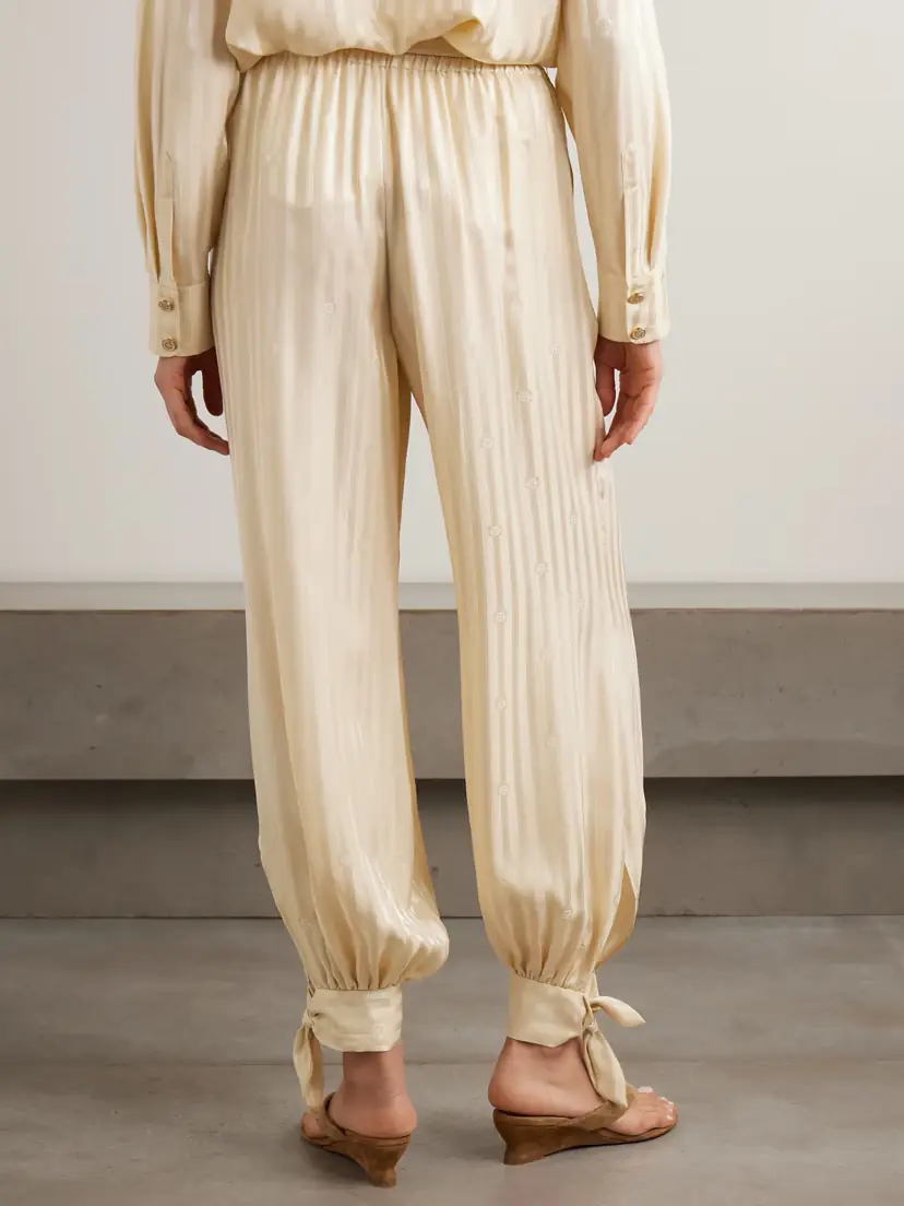 Zimmermann Luna Belted Tie-detailed Silk-jacquard Balloon Pants | Thumbnail 3
