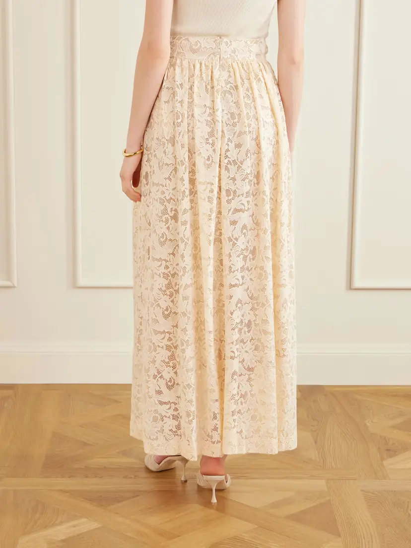 Zimmermann Pleated Lace Midi Skirt | Thumbnail 4
