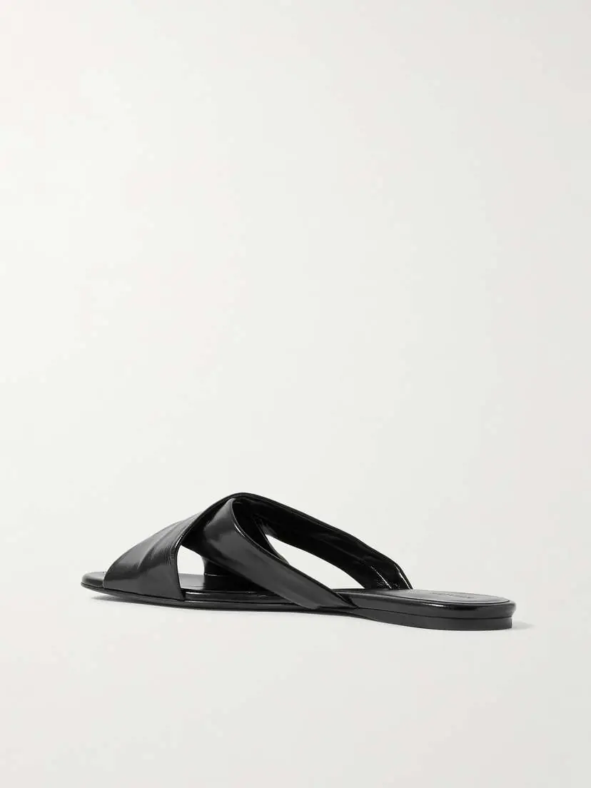 Khaite Liria Glossed-leather Sandals | Thumbnail 3 Khaite Liria Glossed-leather Sandals | Thumbnail 3