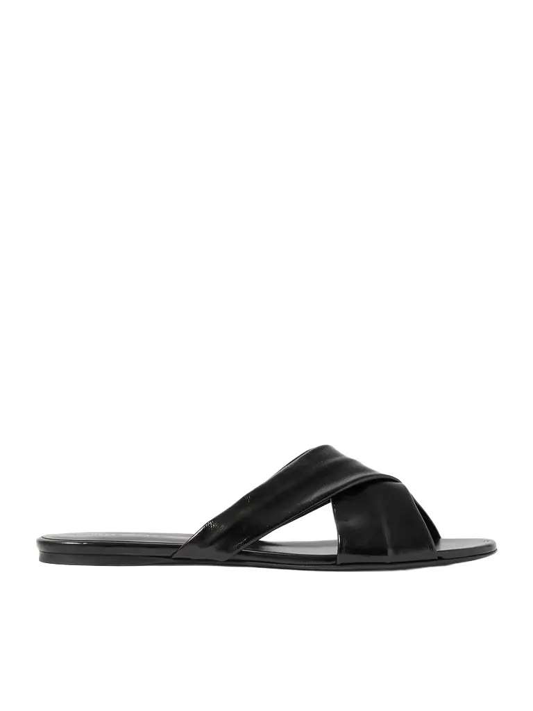 Khaite Liria Glossed-leather Sandals | Image 1 Khaite Liria Glossed-leather Sandals | Image 1
