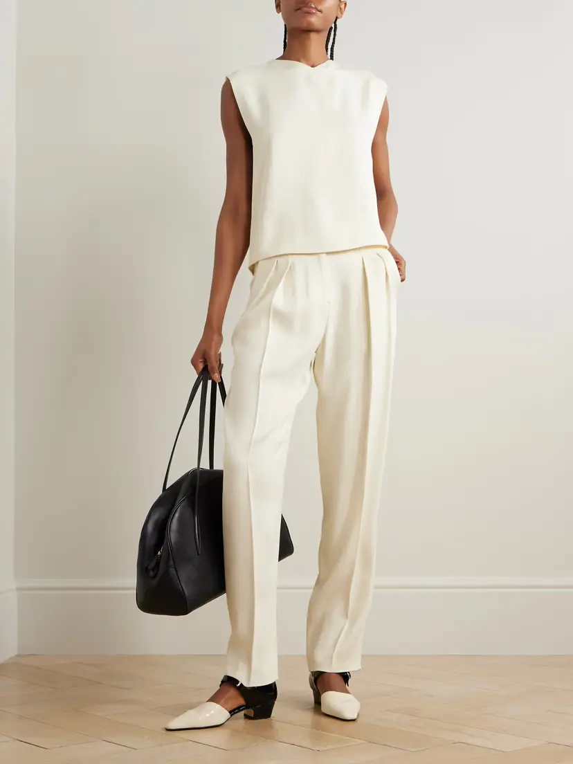 Loulou de Saison Alio Pleated Twill Wide-leg Pants | Thumbnail 2