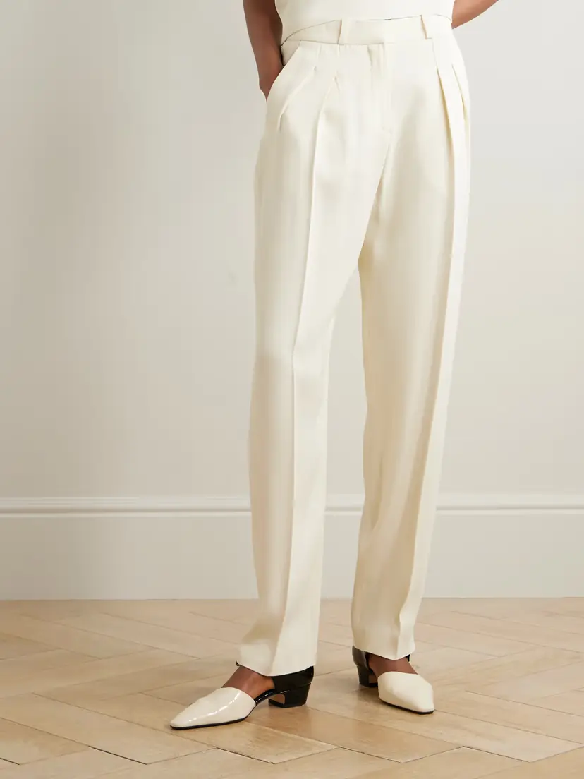 Loulou de Saison Alio Pleated Twill Wide-leg Pants | Thumbnail 3