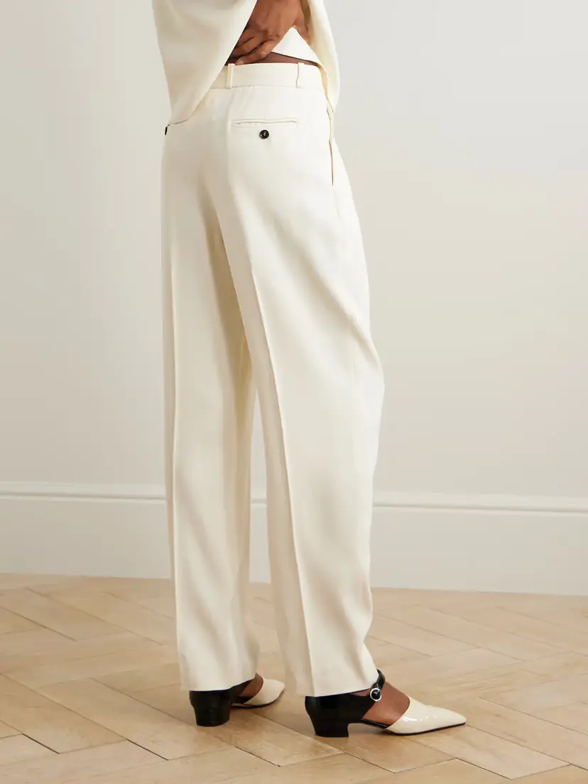Loulou de Saison Alio Pleated Twill Wide-leg Pants | Thumbnail 4