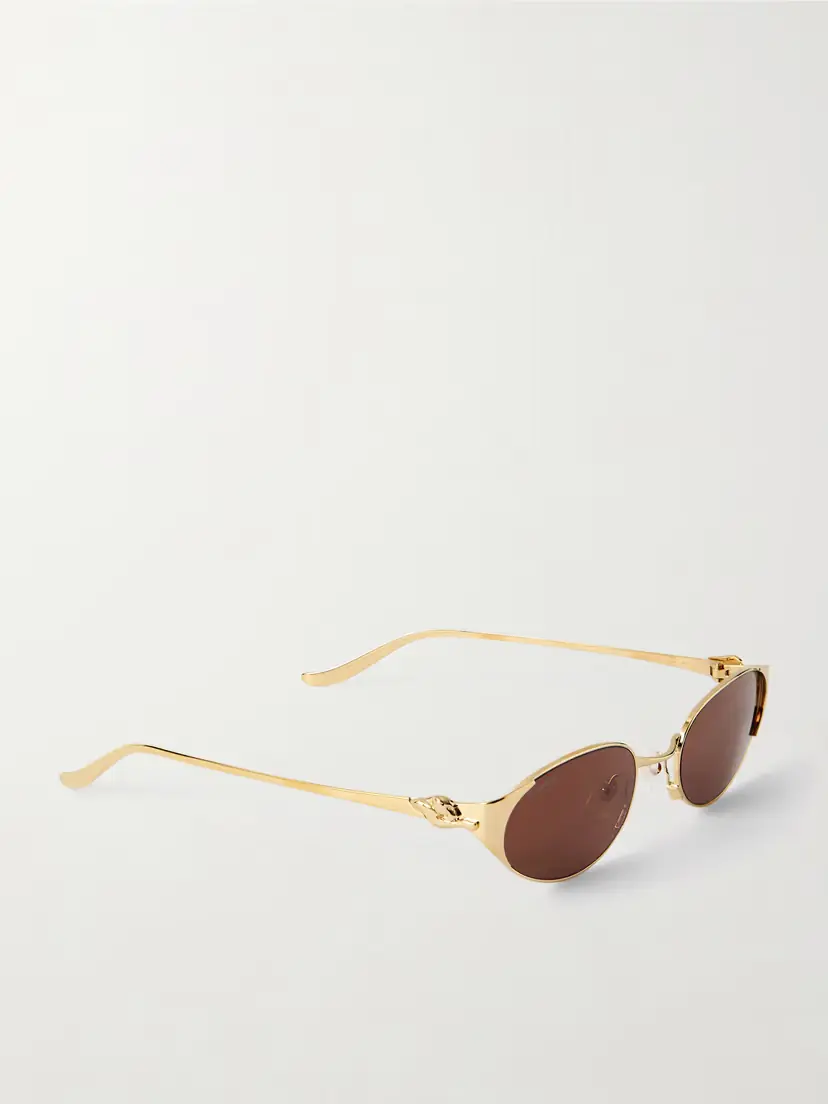 Cartier Eyewear Panthère De Cartier Oval-frame Gold-tone Sunglasses | Thumbnail 3 Cartier Eyewear Panthère De Cartier Oval-frame Gold-tone Sunglasses | Thumbnail 3