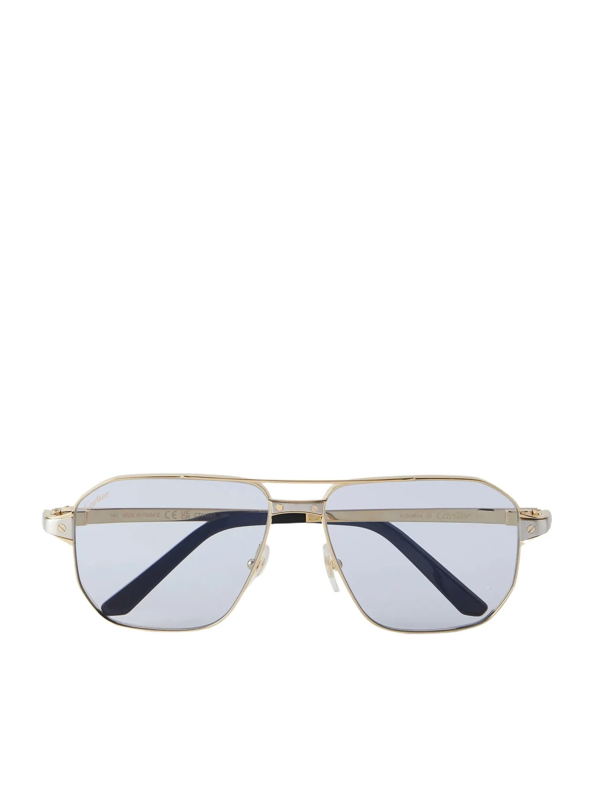 Santos De Cartier Gold- And Silver-tone Aviator-style Sunglasses Santos De Cartier Gold- And Silver-tone Aviator-style Sunglasses