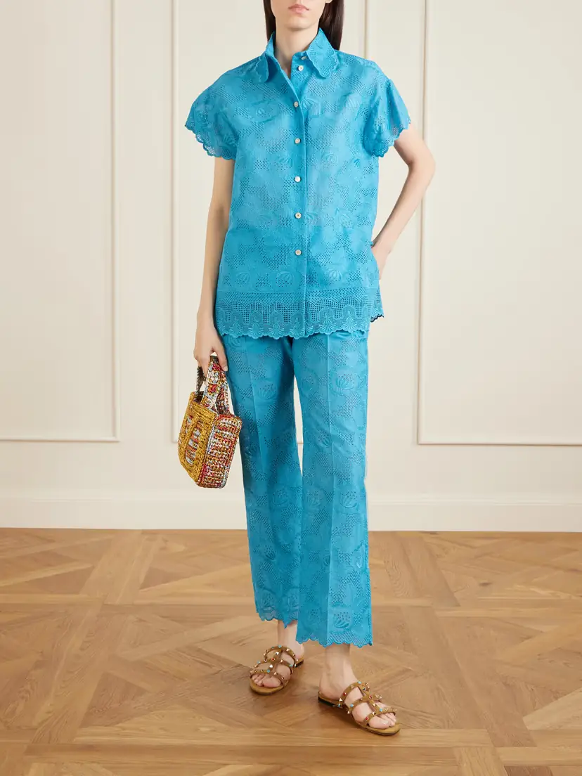 Valentino Garavani Broderie Anglaise Cotton Shirt | Thumbnail 2