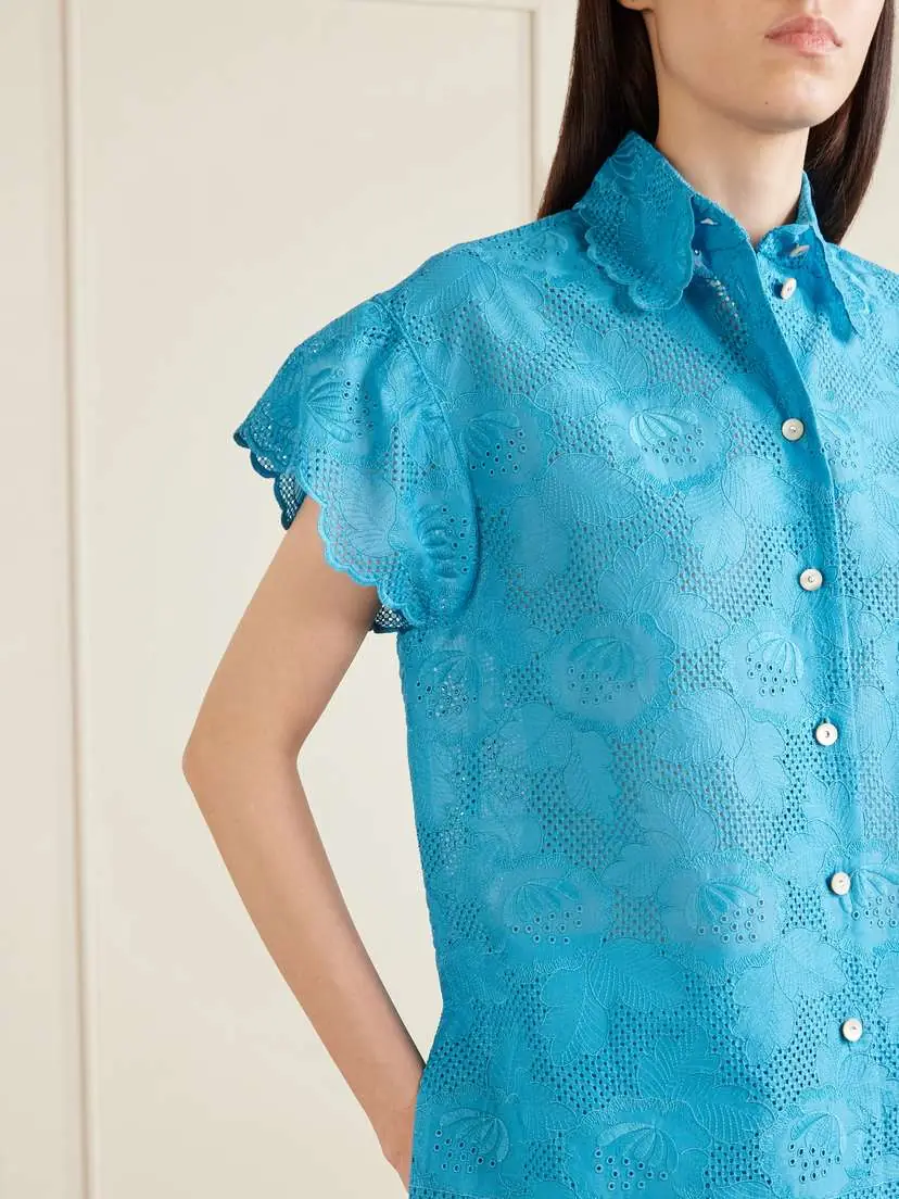 Valentino Garavani Broderie Anglaise Cotton Shirt | Thumbnail 4