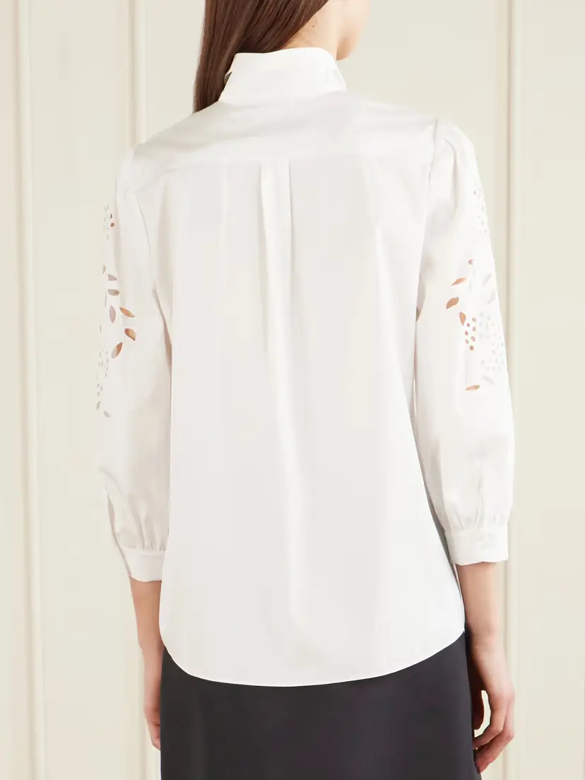 Valentino Garavani Broderie Anglaise Cotton-poplin Shirt | Thumbnail 4 Valentino Garavani Broderie Anglaise Cotton-poplin Shirt | Thumbnail 4
