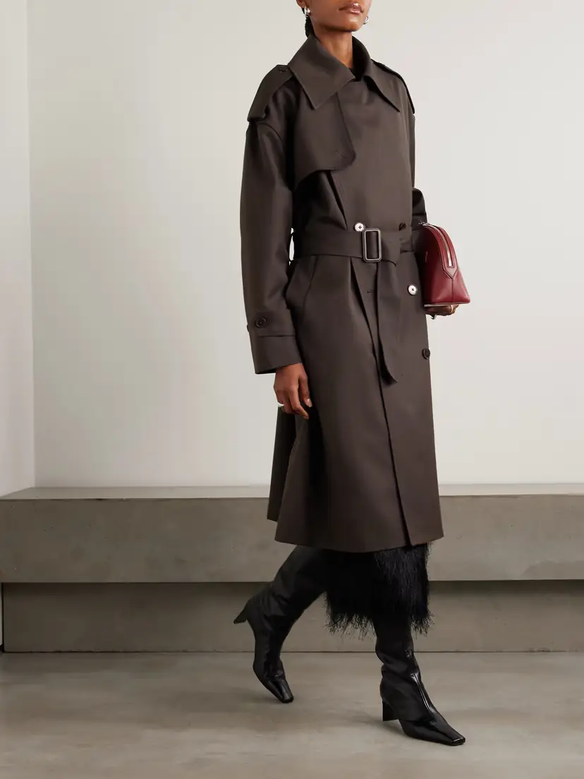 The Frankie Shop Dursey Double-breasted Belted Woven Trench Coat | Thumbnail 2 The Frankie Shop Dursey Double-breasted Belted Woven Trench Coat | Thumbnail 2