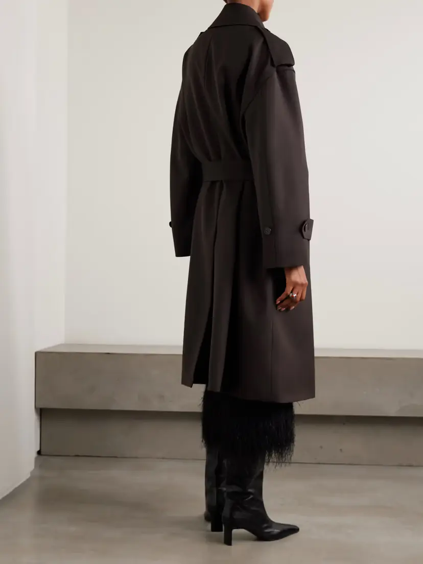 The Frankie Shop Dursey Double-breasted Belted Woven Trench Coat | Thumbnail 3 The Frankie Shop Dursey Double-breasted Belted Woven Trench Coat | Thumbnail 3
