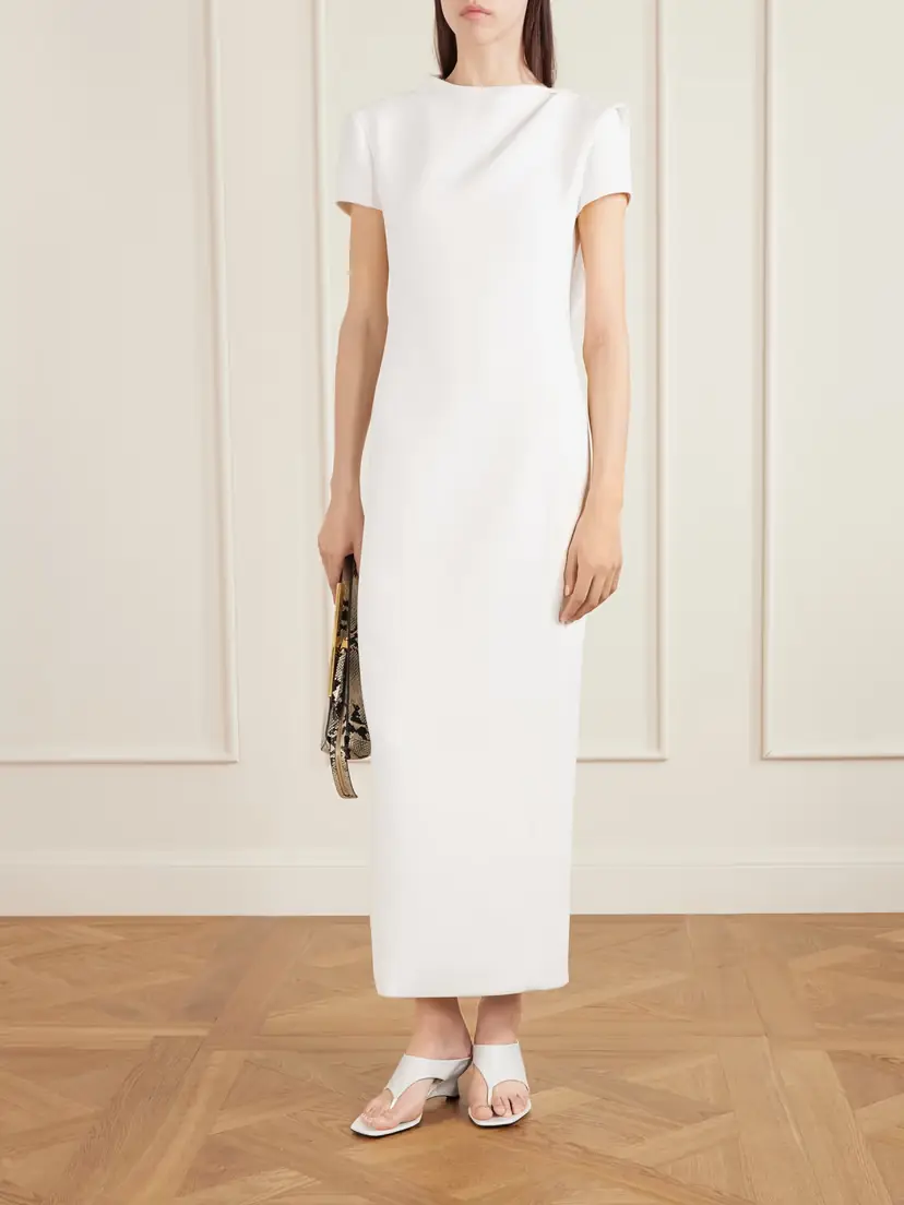 Khaite Iryl Open-back Draped Crepe Maxi Dress | Thumbnail 2 Khaite Iryl Open-back Draped Crepe Maxi Dress | Thumbnail 2