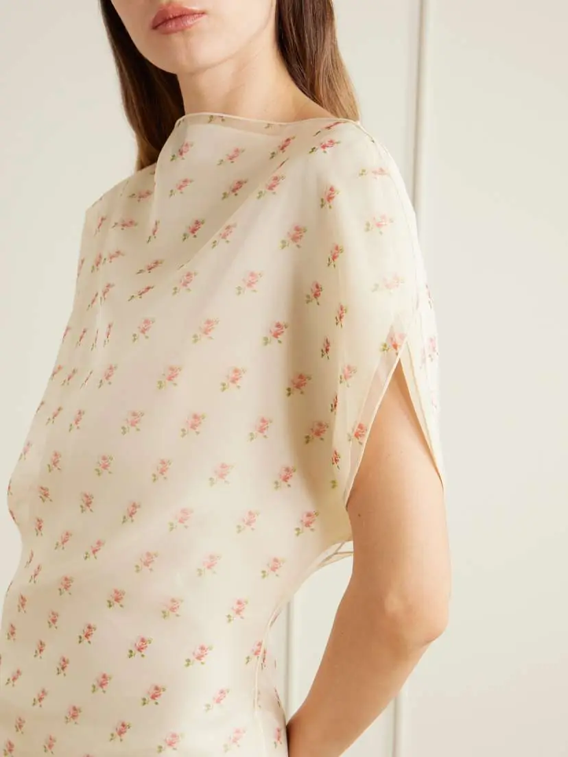 Khaite Erin Floral-print Silk-organza Mini Dress | Thumbnail 4 Khaite Erin Floral-print Silk-organza Mini Dress | Thumbnail 4