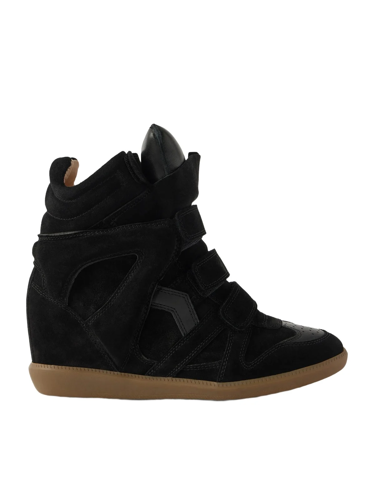 Bekett Leather-trimmed Suede High-top Wedge Sneakers