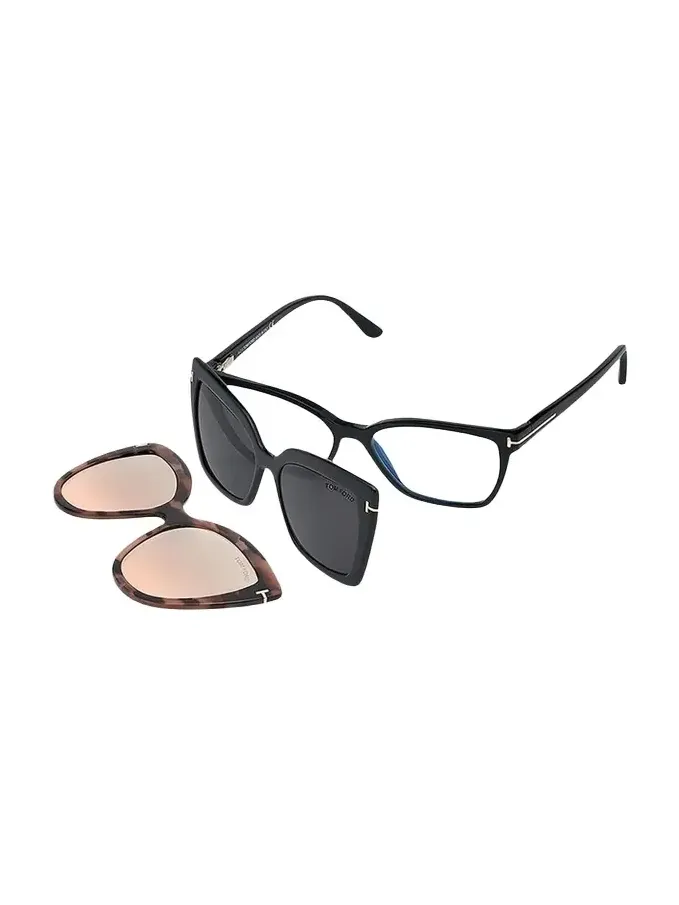 Tom Ford Square Blue-Block Optical Frames w/ Two Magnetic Sunglasses Clips
