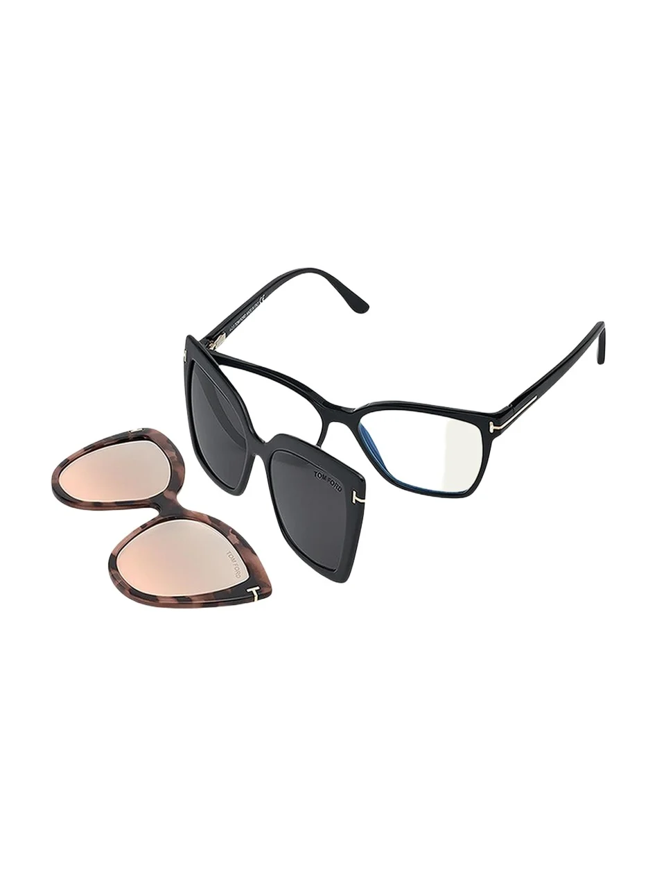 Tom Ford Square Blue-Block Optical Frames w/ Two Magnetic Sunglasses Clips