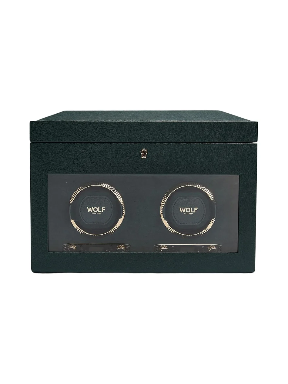 British Racing Double Watch Winder with Storage British Racing Double Watch Winder with Storage
