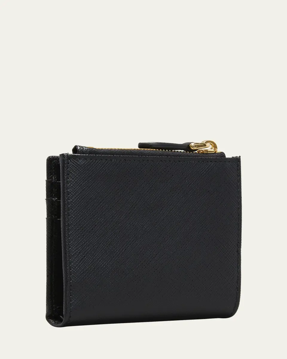 Prada Small Leather Wallet with Triangle Snap | Thumbnail 3 Prada Small Leather Wallet with Triangle Snap | Thumbnail 3