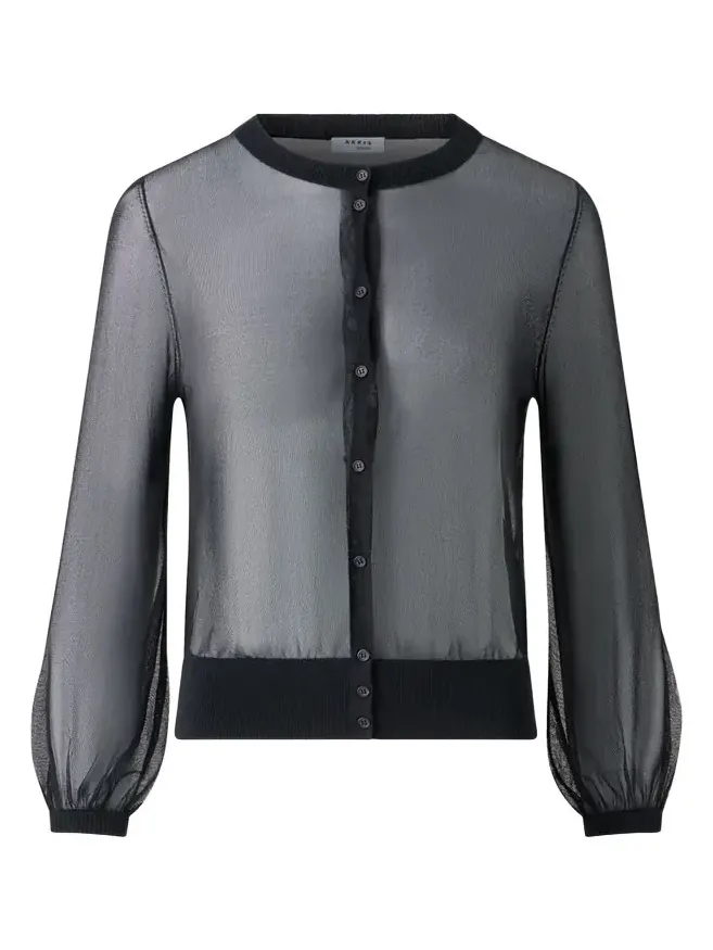 Sheer Knit Crewneck Cardigan Sheer Knit Crewneck Cardigan