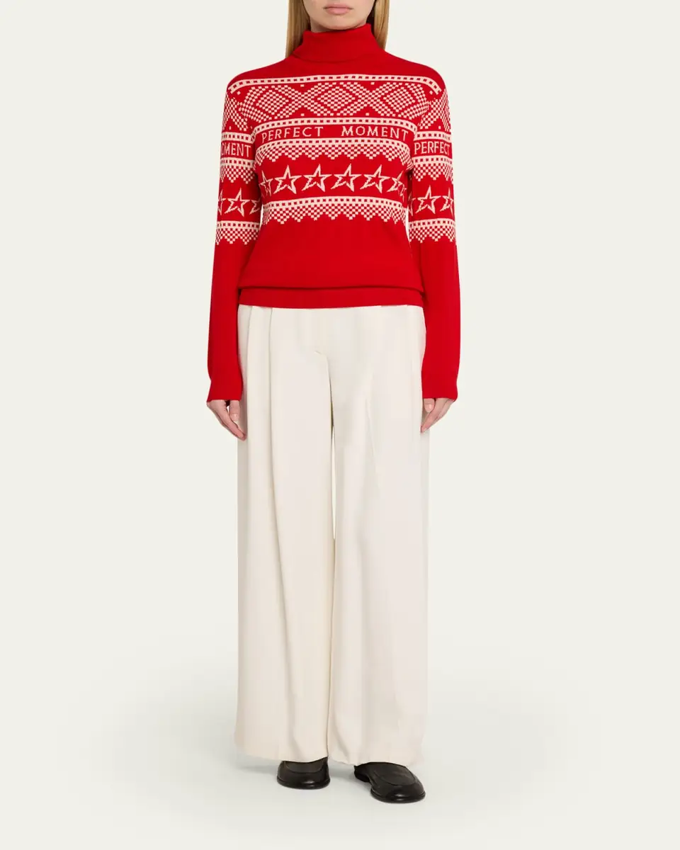 Perfect Moment Intarsia-Knit Merino Wool Turtleneck Sweater | Thumbnail 2 Perfect Moment Intarsia-Knit Merino Wool Turtleneck Sweater | Thumbnail 2