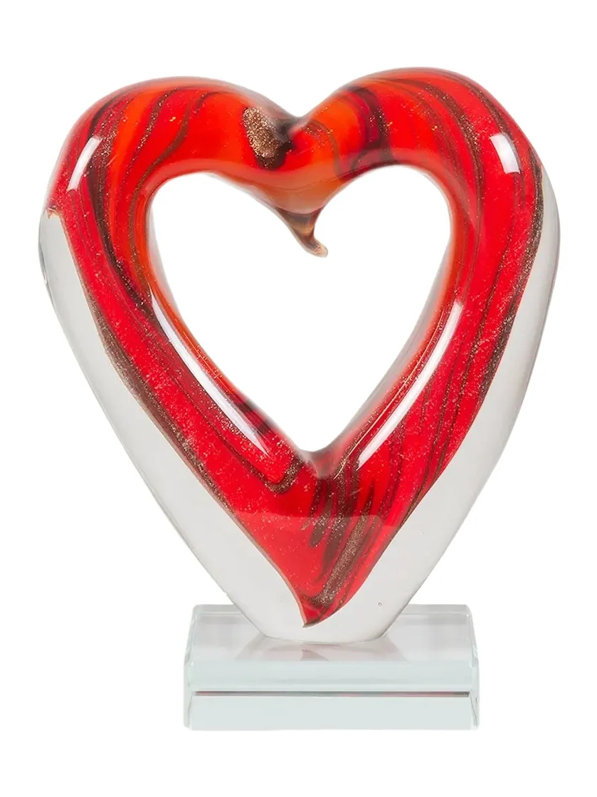 Dale Tiffany Rossa Heart Art Glass Sculpture