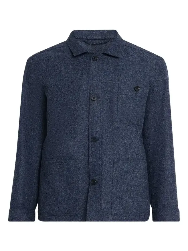Men's Wool Patch-Pocket Shirt Jacket