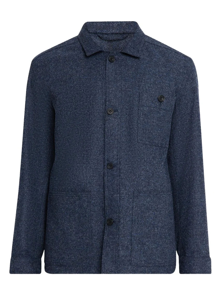 Anderson & Sheppard Men's Wool Patch-Pocket Shirt Jacket