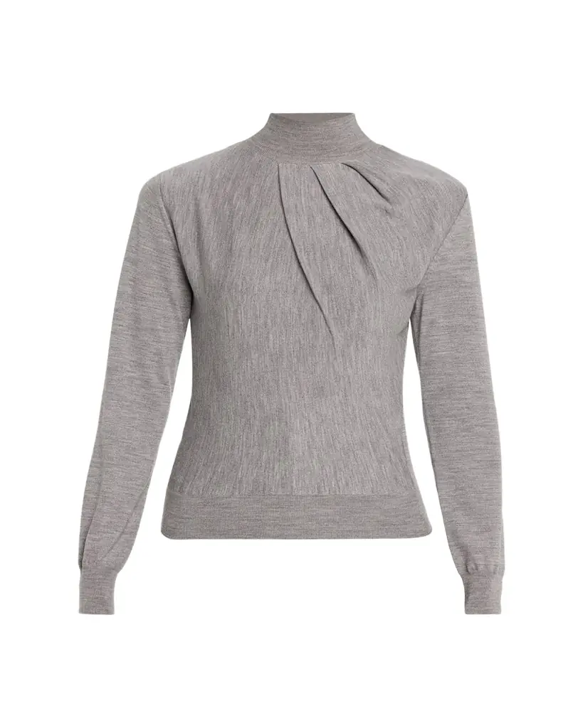 Givenchy Draped Mock-Neck Wool Sweater | Image 1 Givenchy Draped Mock-Neck Wool Sweater | Image 1