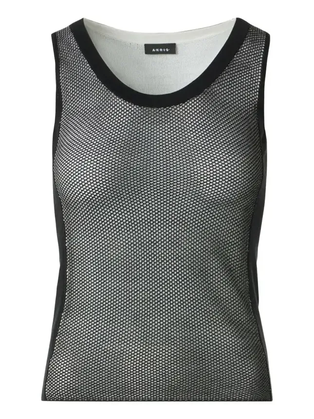 Akris Two-Tone Grid Knit Tank Top