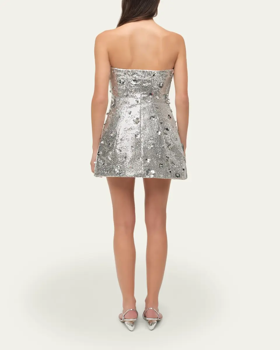 Simkhai Arta Strapless Sequin A-Line Mini Dress | Thumbnail 3 Simkhai Arta Strapless Sequin A-Line Mini Dress | Thumbnail 3