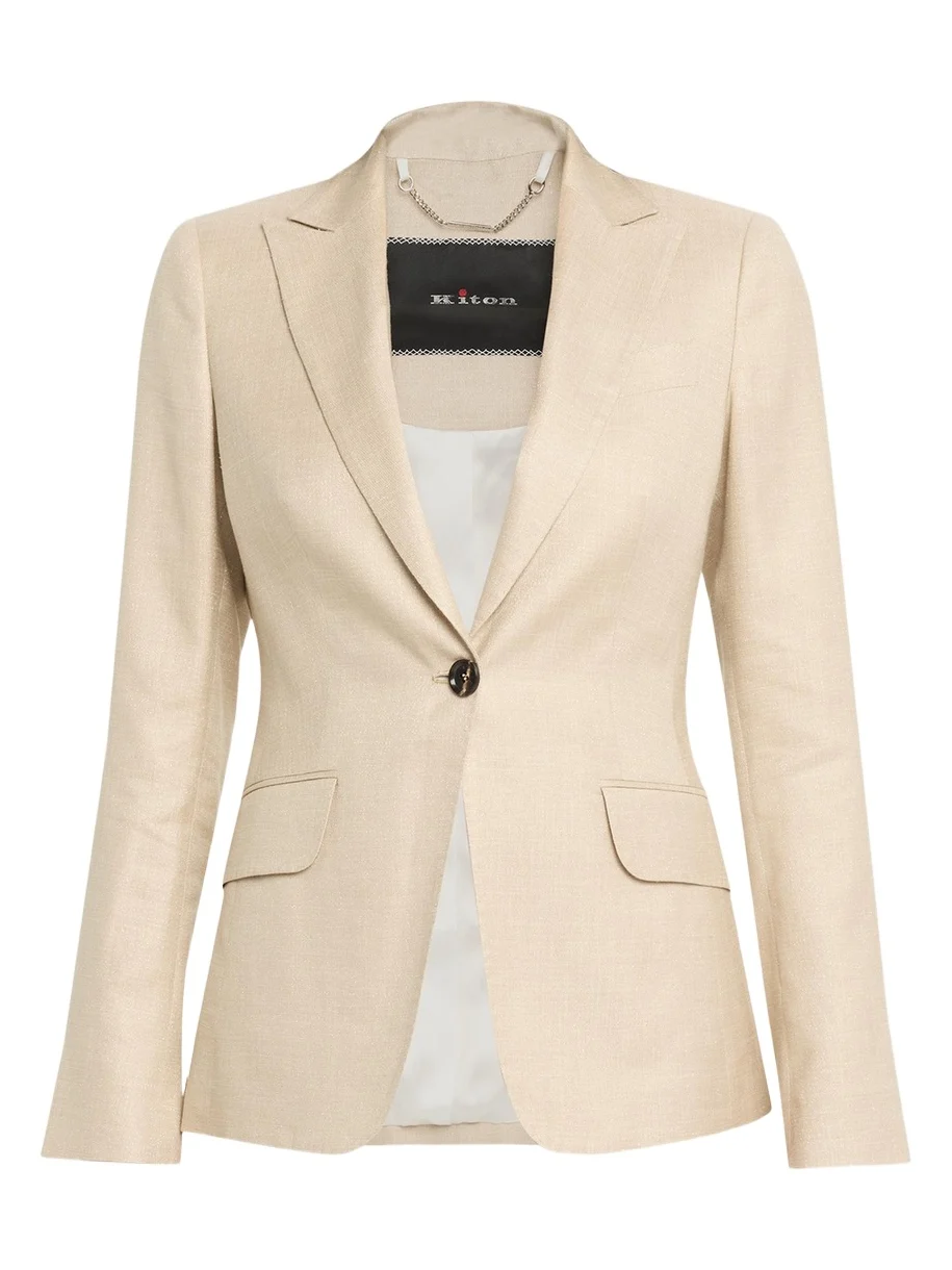 Shimmering Wool-Blend Single-Breasted Jacket Shimmering Wool-Blend Single-Breasted Jacket