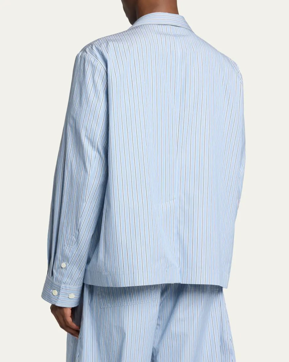 SACAI Men's Pinstripe Cotton Shirt-Style Blazer | Thumbnail 3 SACAI Men's Pinstripe Cotton Shirt-Style Blazer | Thumbnail 3