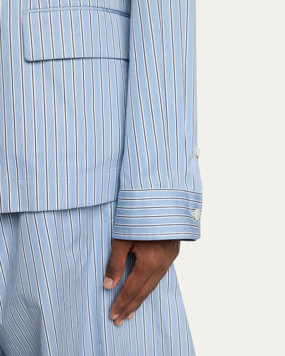 SACAI Men's Pinstripe Cotton Shirt-Style Blazer | Thumbnail 5 SACAI Men's Pinstripe Cotton Shirt-Style Blazer | Thumbnail 5