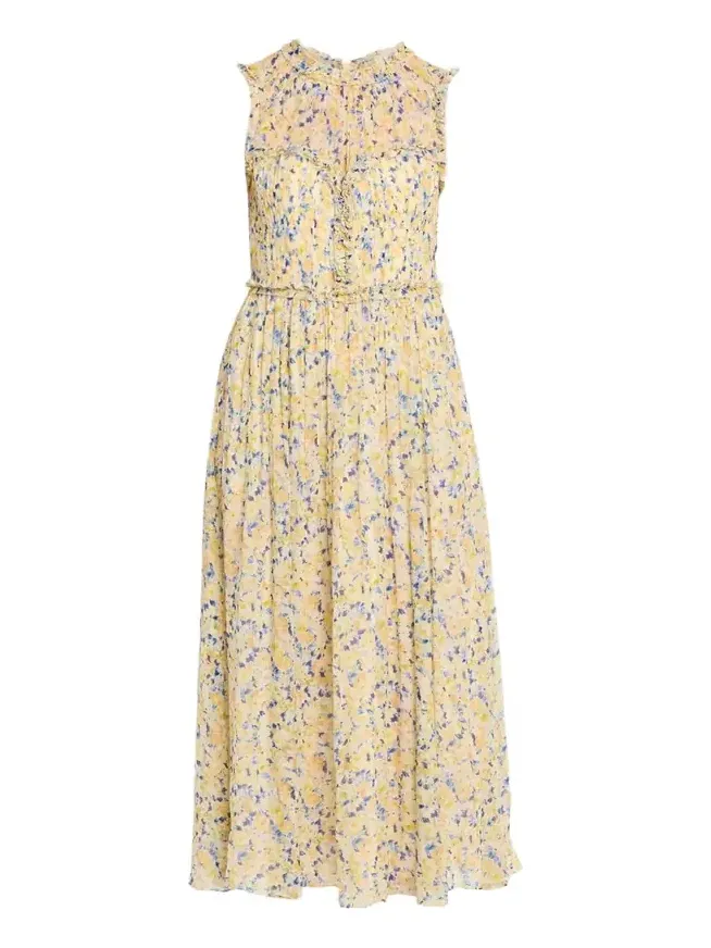 Kasia Floral Silk Chiffon Midi Dress