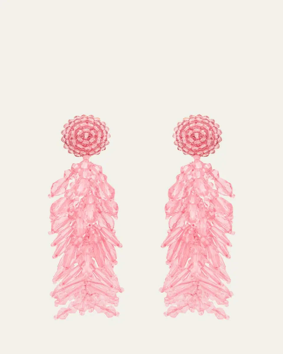 Oscar de la Renta Beaded Cascade Tassel Clip-On Earrings | Thumbnail 6