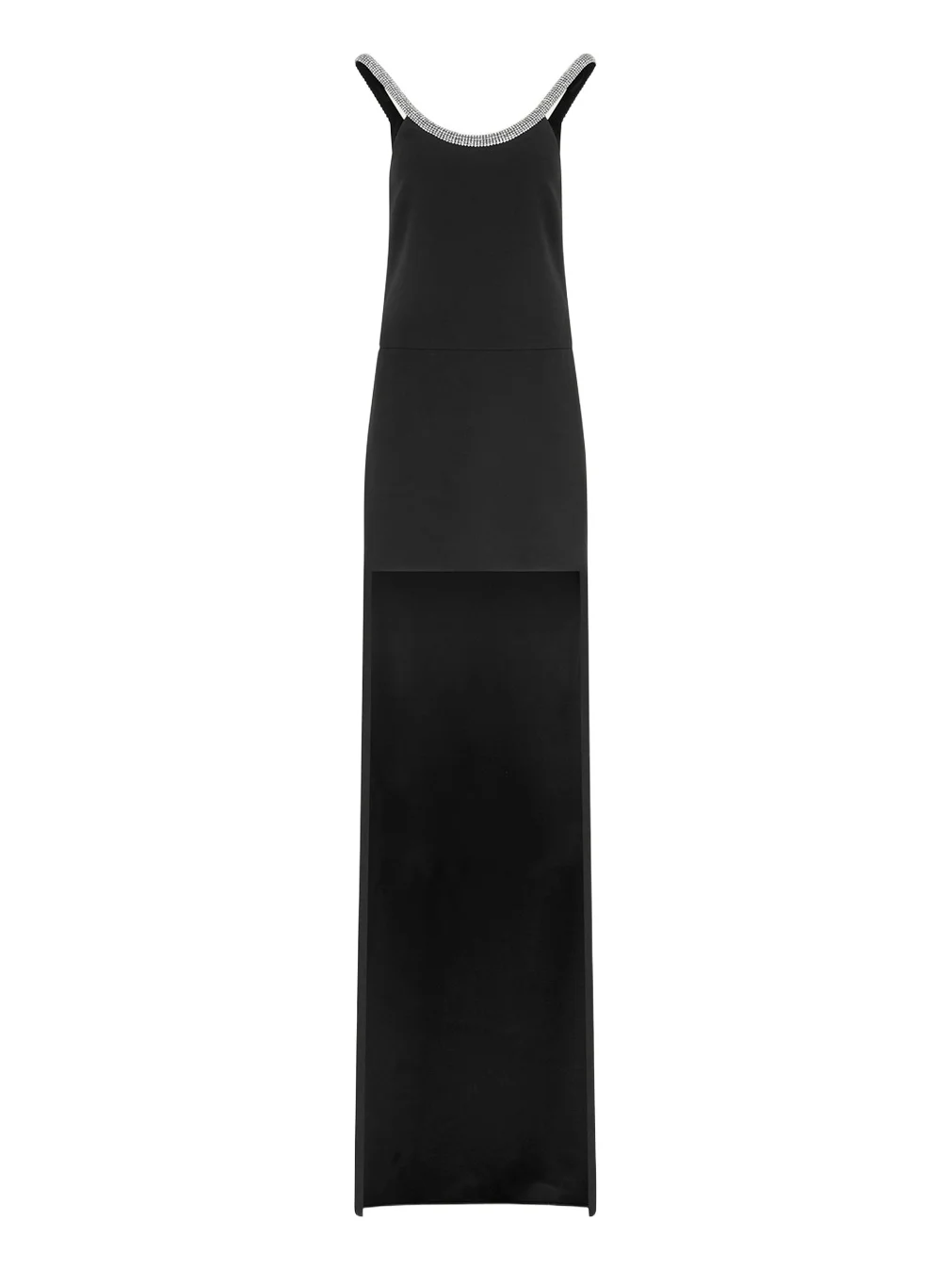 Crystal Sleeveless Grain De Poudre High-Low Gown Crystal Sleeveless Grain De Poudre High-Low Gown