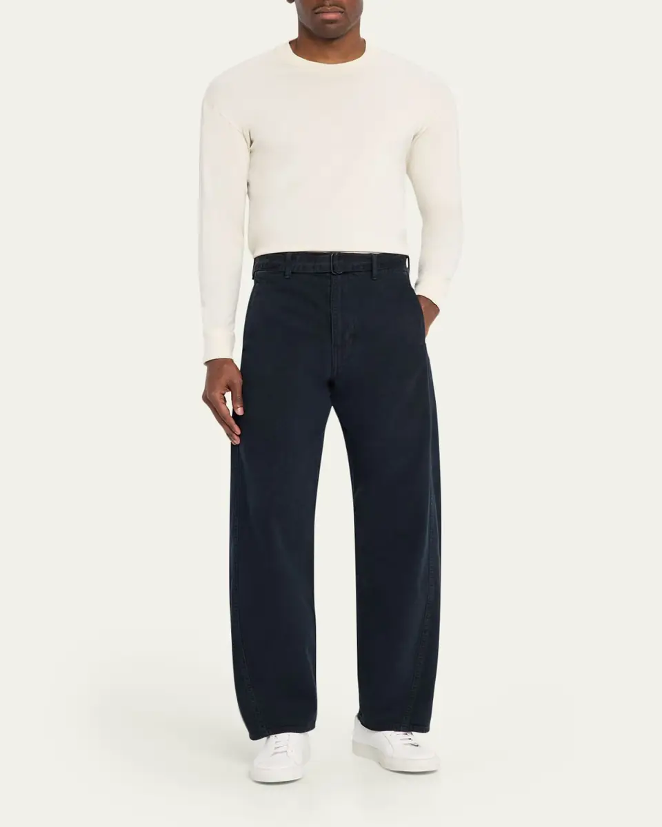 The Seven Continents Men's Cotton Barrel-Leg Jeans | Thumbnail 2