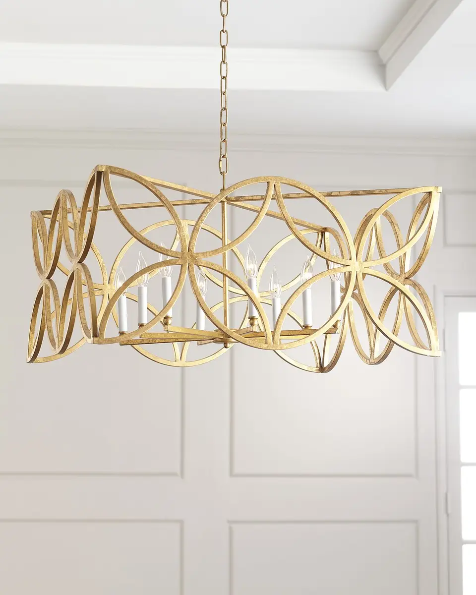 Old World Design McCarty Gold Leaf Chandelier | Thumbnail 2
