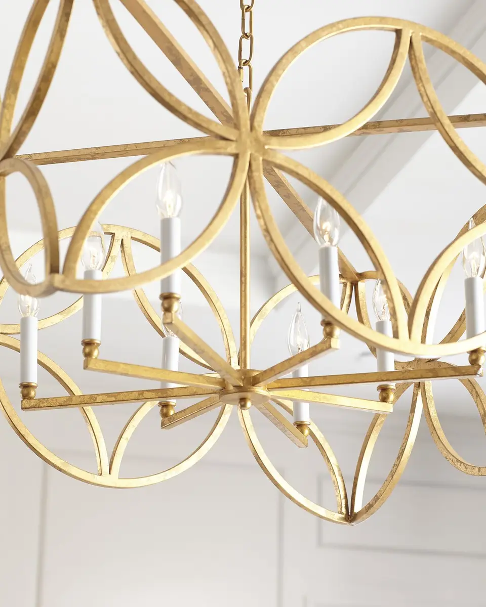 Old World Design McCarty Gold Leaf Chandelier | Thumbnail 3