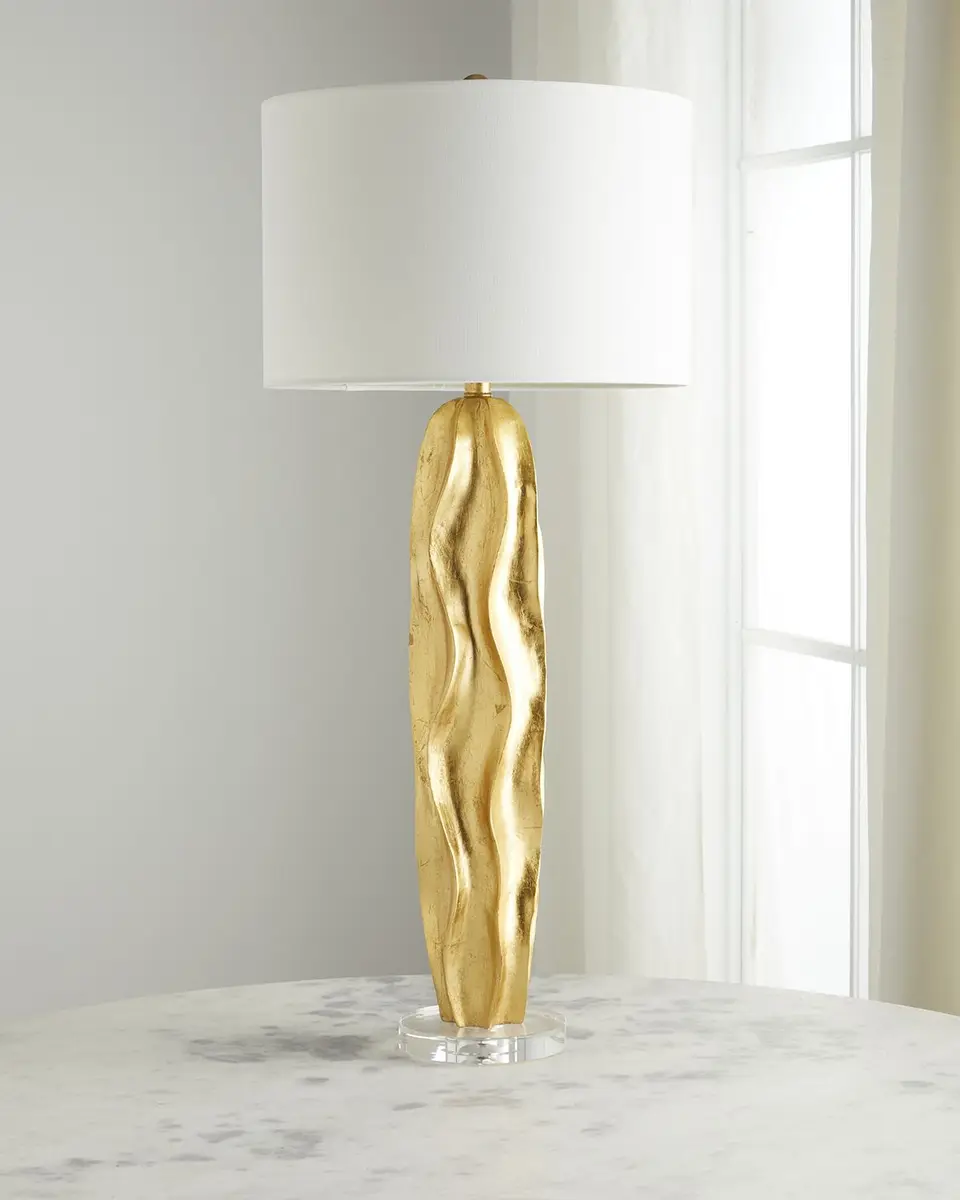 Old World Design Stanton Wave 37" Gold Leaf Buffet Lamp