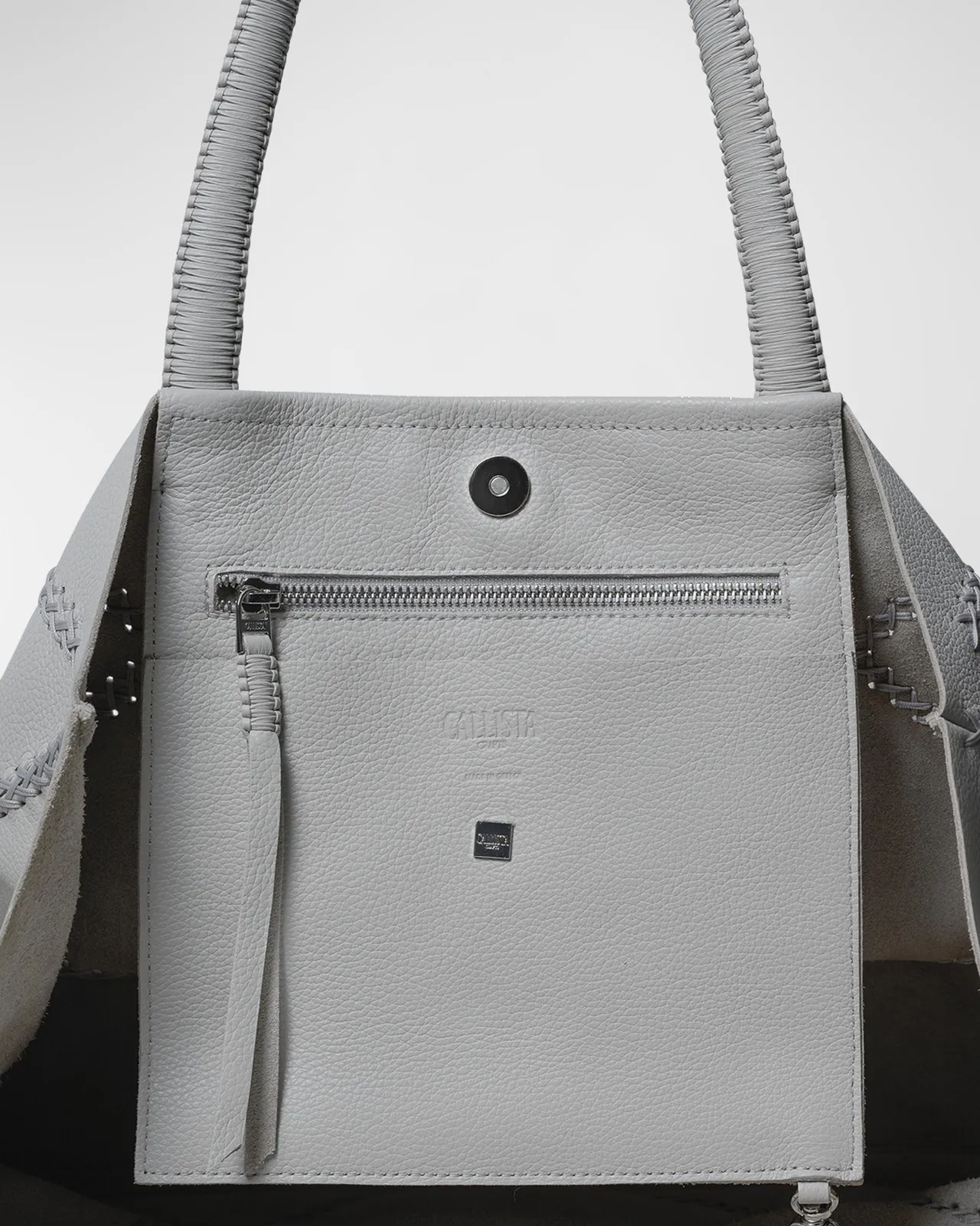 Callista Crisscross Grain Leather Tote Bag
