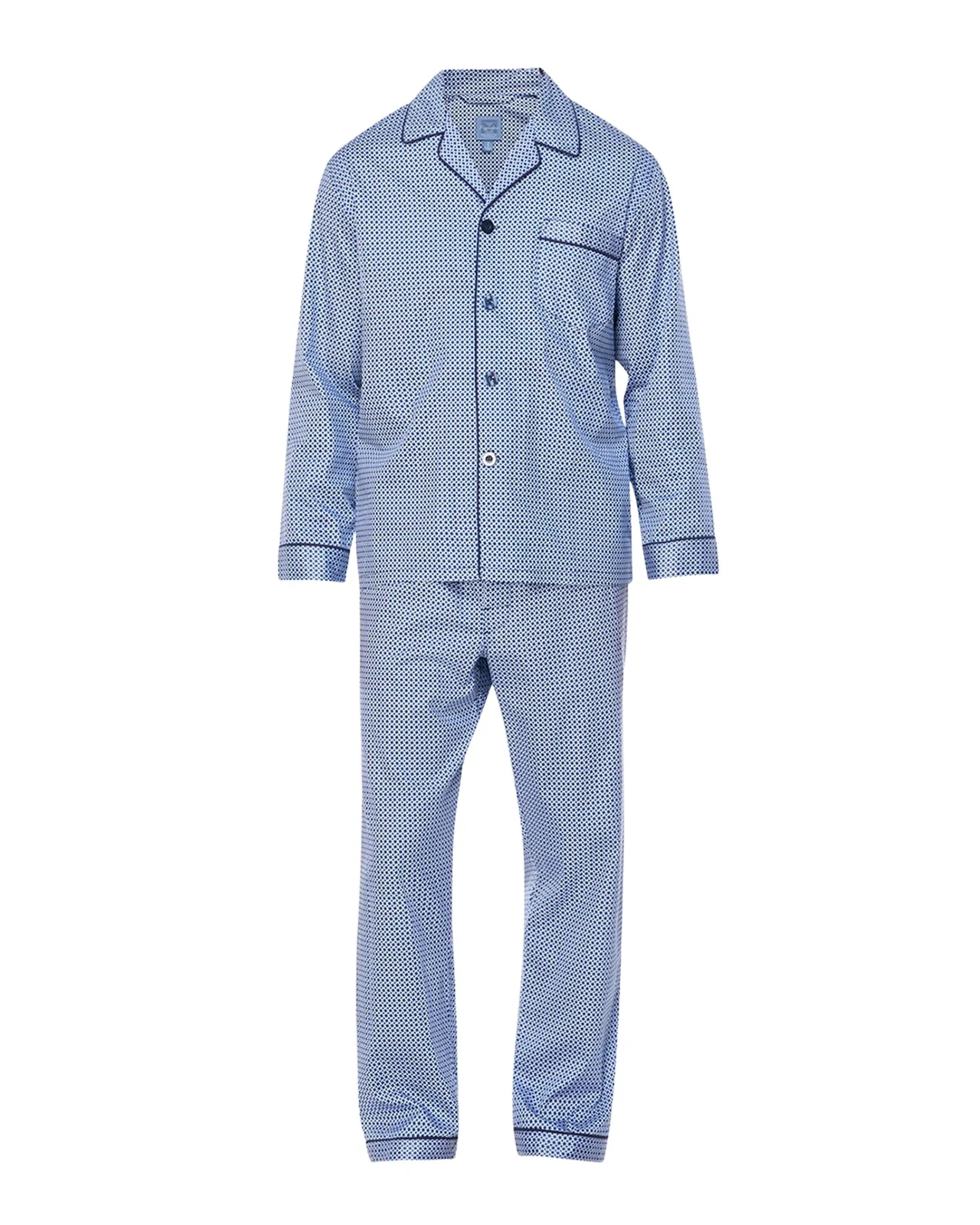 Men's Geometric Sateen Long Pajama Set Men's Geometric Sateen Long Pajama Set