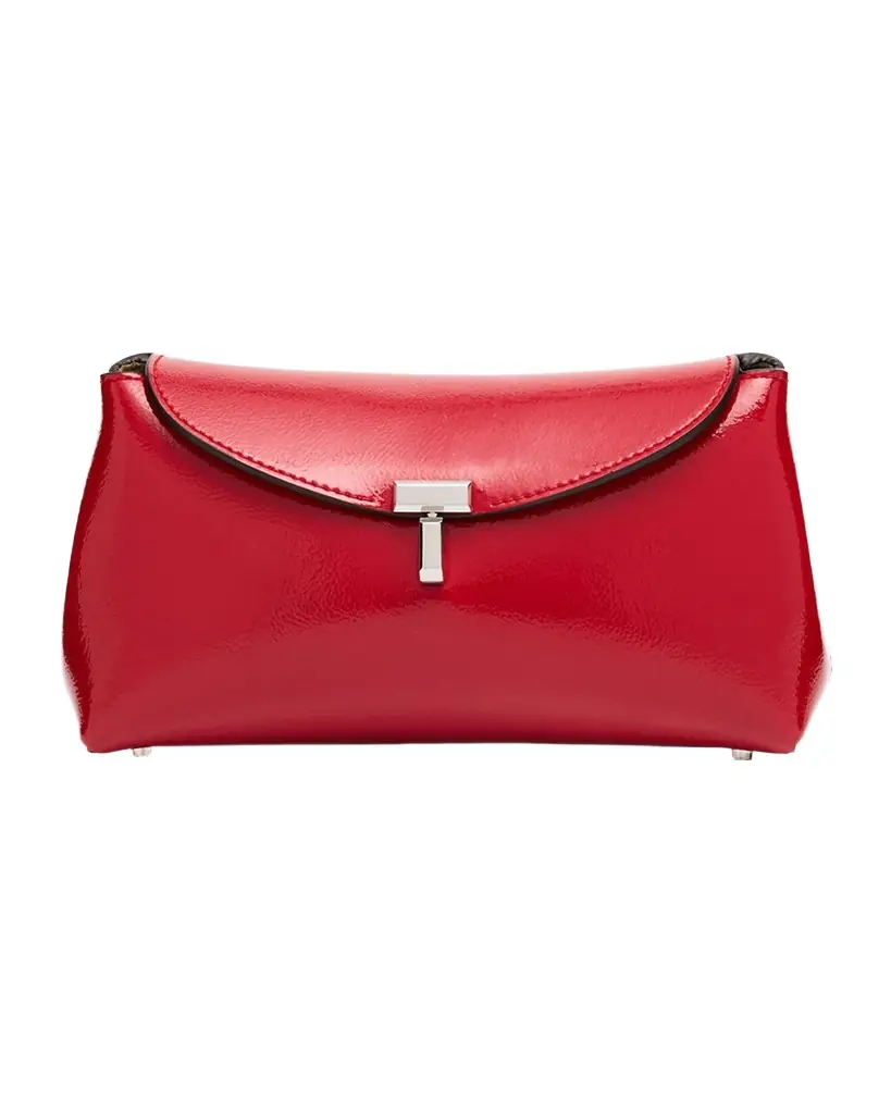 Toteme Mini T-Lock Naplack Leather Clutch | Image 1 Toteme Mini T-Lock Naplack Leather Clutch | Image 1