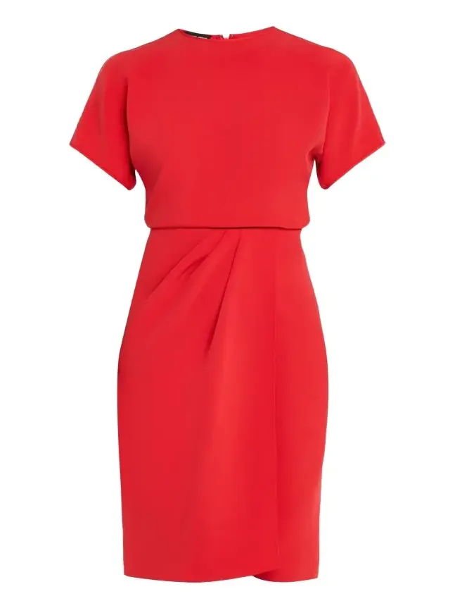 Washed Silk Asymmetric Midi Dress