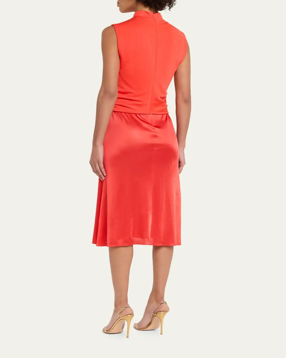 Giorgio Armani Sleeveless Mock-Neck Stretch Viscose Dress | Thumbnail 3 Giorgio Armani Sleeveless Mock-Neck Stretch Viscose Dress | Thumbnail 3