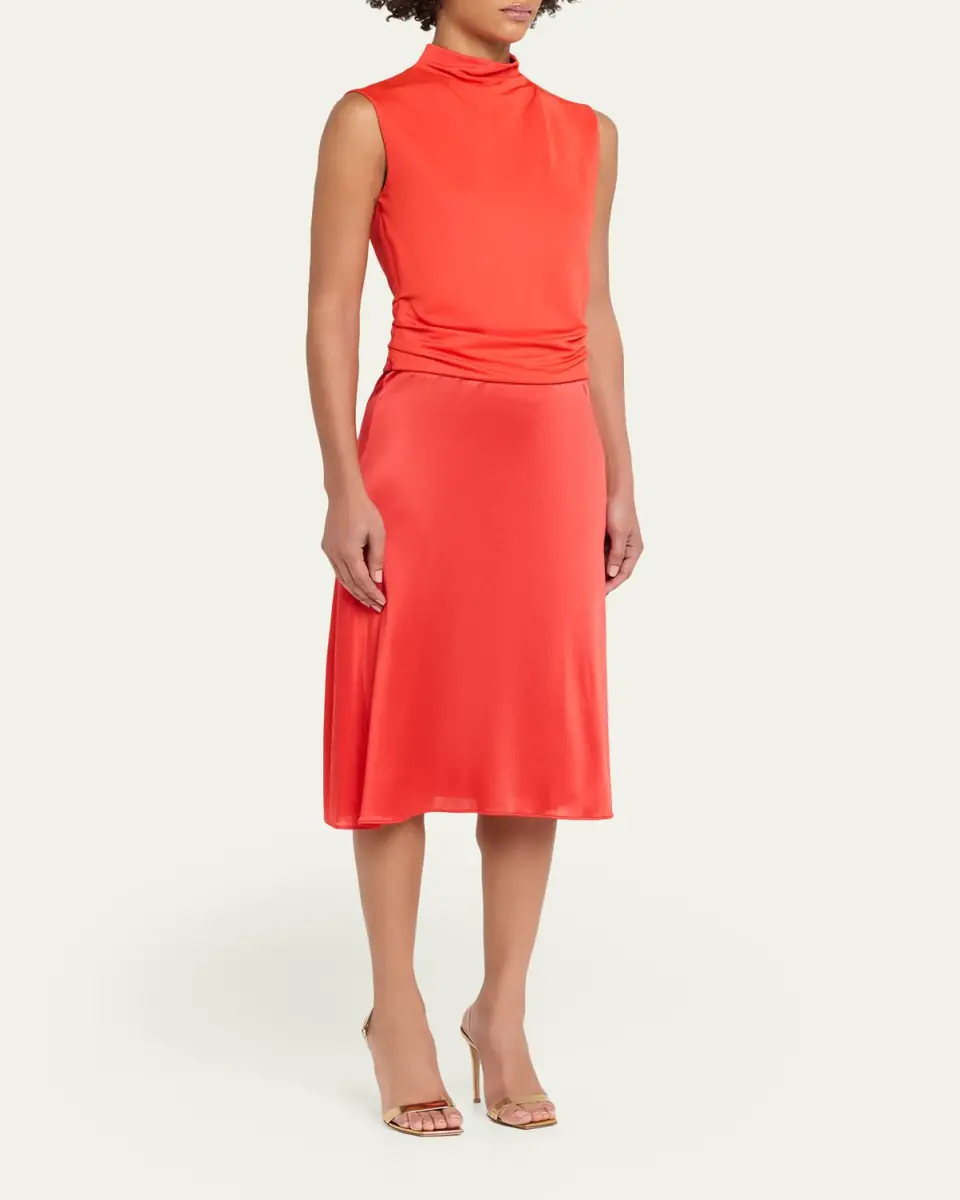 Giorgio Armani Sleeveless Mock-Neck Stretch Viscose Dress | Thumbnail 4 Giorgio Armani Sleeveless Mock-Neck Stretch Viscose Dress | Thumbnail 4